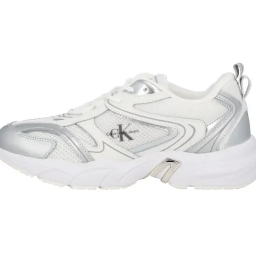 Damen Calvin Klein Klassische- & Business Schuhe<YW0YW01381, Schnürschuhe, Damen, weiß silber metallic