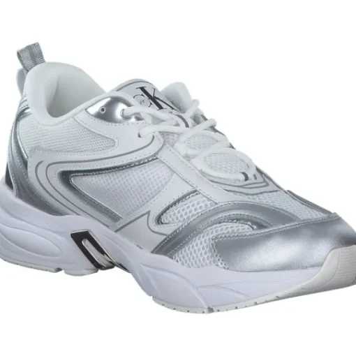 Damen Calvin Klein Klassische- & Business Schuhe<YW0YW01381, Schnürschuhe, Damen, weiß silber metallic