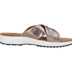 Damen Caprice Pantoletten & Badeschuhe<27206, Plateau-Pantoletten, Damen, Grau (Taupe Metallic)