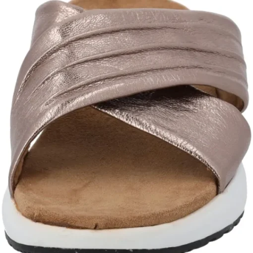 Damen Caprice Pantoletten & Badeschuhe<27206, Plateau-Pantoletten, Damen, Grau (Taupe Metallic)