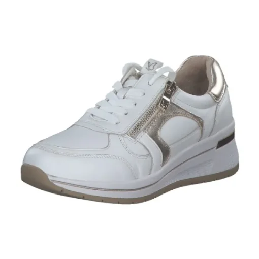 Damen Caprice Klassische- & Business Schuhe<23300, Schnürschuhe, Damen, WHITE/LIGHT GOLD