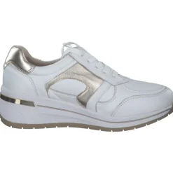 Damen Caprice Klassische- & Business Schuhe<23300, Schnürschuhe, Damen, WHITE/LIGHT GOLD
