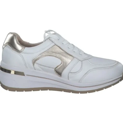 Damen Caprice Klassische- & Business Schuhe<23300, Schnürschuhe, Damen, WHITE/LIGHT GOLD