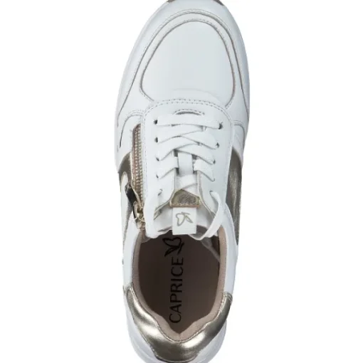 Damen Caprice Klassische- & Business Schuhe<23300, Schnürschuhe, Damen, WHITE/LIGHT GOLD