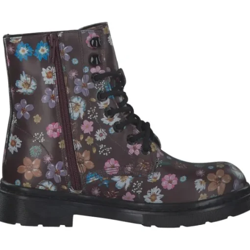 Damen Dockers Stiefel<45TS201, Schnürstiefel, Damen, bordeaux/multi