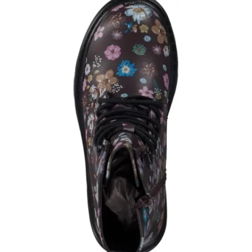 Damen Dockers Stiefel<45TS201, Schnürstiefel, Damen, bordeaux/multi