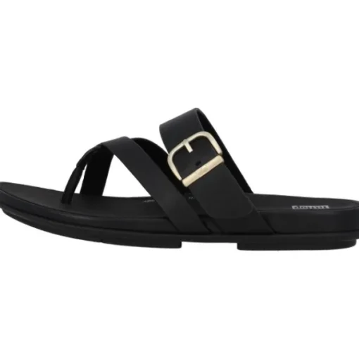 Damen Fit Flop Pantoletten & Badeschuhe<Gracie Buckle HM5, Zehentrenner, Damen, Schwarz