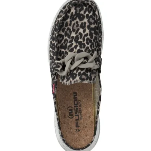Damen Fusion Pantoletten & Badeschuhe<Ella, Plateau-Pantoletten, Damen, chain leo beige