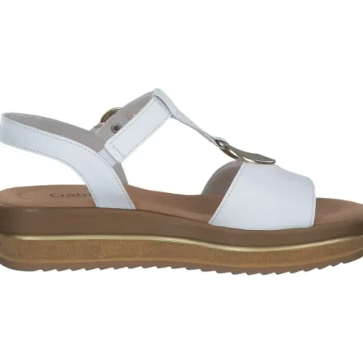 Damen Gabor Sandaletten<44.562, Keilsandaletten, Damen, weiss (gold)