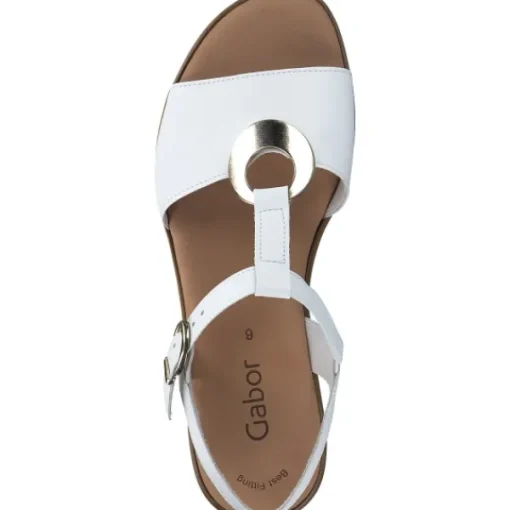 Damen Gabor Sandaletten<44.562, Keilsandaletten, Damen, weiss (gold)