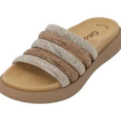 Damen Gabor Pantoletten & Badeschuhe<43.752, Plateau-Pantoletten, Damen, gold kombi