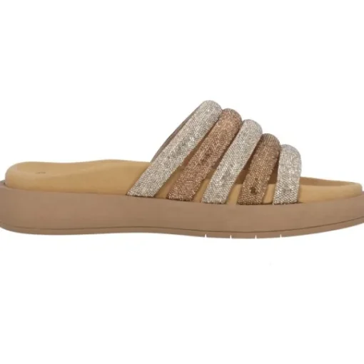 Damen Gabor Pantoletten & Badeschuhe<43.752, Plateau-Pantoletten, Damen, gold kombi