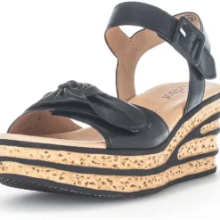 Damen Gabor Sandaletten<44.653, Plateau-Sandaletten, Damen, Schwarz