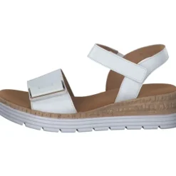 Damen Gabor comfort Sandaletten<42.700, Keilsandaletten, Damen, weiss (uni+gold)