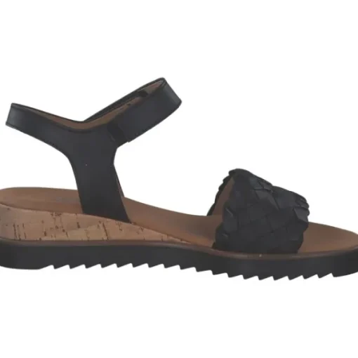 Damen Gabor comfort Sandaletten<62.759, Keilsandaletten, Damen, schwarz(Kork/schw)