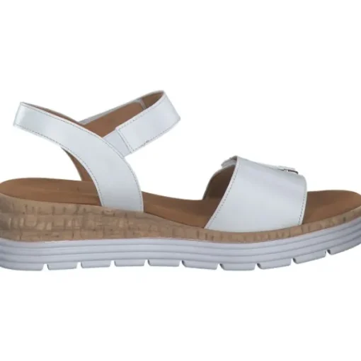 Damen Gabor comfort Sandaletten<42.700, Keilsandaletten, Damen, weiss (uni+gold)
