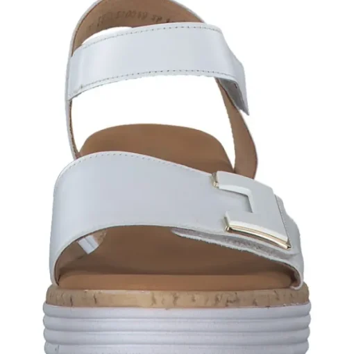Damen Gabor comfort Sandaletten<42.700, Keilsandaletten, Damen, weiss (uni+gold)