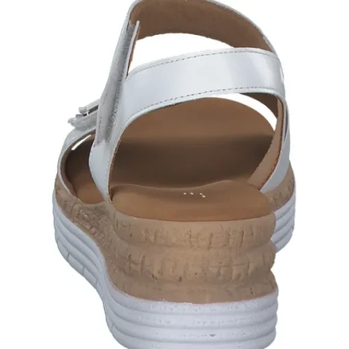 Damen Gabor comfort Sandaletten<42.700, Keilsandaletten, Damen, weiss (uni+gold)