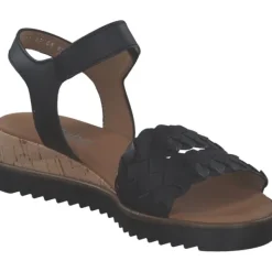 Damen Gabor comfort Sandaletten<62.759, Keilsandaletten, Damen, schwarz(Kork/schw)