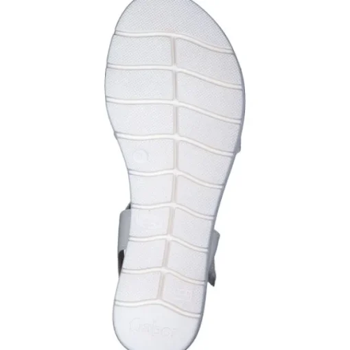 Damen Gabor comfort Sandaletten<42.700, Keilsandaletten, Damen, weiss (uni+gold)