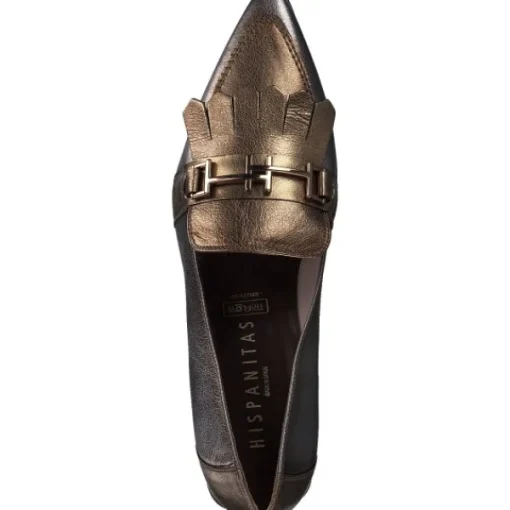 Damen Hispanitas Schuhe Ballerinas<CHI243573 Dali-I2, Ballerinas, Damen, acero/oro/oro