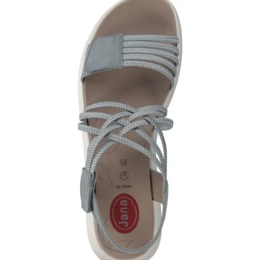 Damen Jana Shoes Sandaletten<28766, Keilsandaletten, Damen, Blau (Denim)