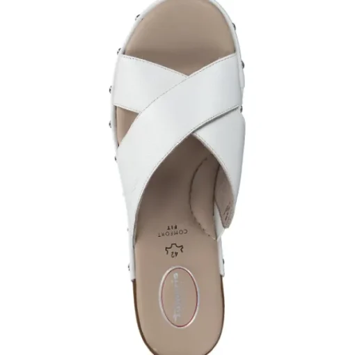 Damen Jana Shoes Pantoletten & Badeschuhe<87301, Plateau-Pantoletten, Damen, white