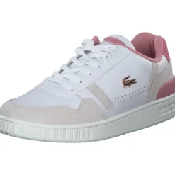 Damen Lacoste Klassische- & Business Schuhe<T-Clip 47SFA0082, Schnürschuhe, Damen, weiß / light pink