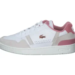 Damen Lacoste Klassische- & Business Schuhe<T-Clip 47SFA0082, Schnürschuhe, Damen, weiß / light pink