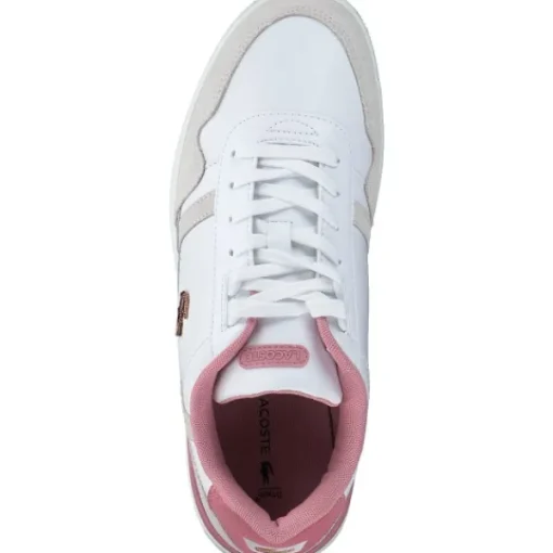 Damen Lacoste Klassische- & Business Schuhe<T-Clip 47SFA0082, Schnürschuhe, Damen, weiß / light pink