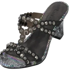 Damen Laura Vita Pantoletten & Badeschuhe<Nino 06, Plateau-Pantoletten, Damen, Schwarz/Grau