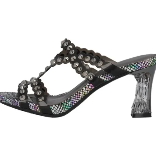 Damen Laura Vita Pantoletten & Badeschuhe<Nino 06, Plateau-Pantoletten, Damen, Schwarz/Grau