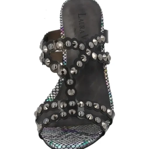 Damen Laura Vita Pantoletten & Badeschuhe<Nino 06, Plateau-Pantoletten, Damen, Schwarz/Grau
