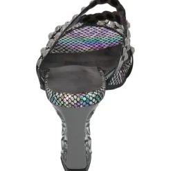 Damen Laura Vita Pantoletten & Badeschuhe<Nino 06, Plateau-Pantoletten, Damen, Schwarz/Grau