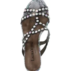 Damen Laura Vita Pantoletten & Badeschuhe<Nino 06, Plateau-Pantoletten, Damen, Schwarz/Silber