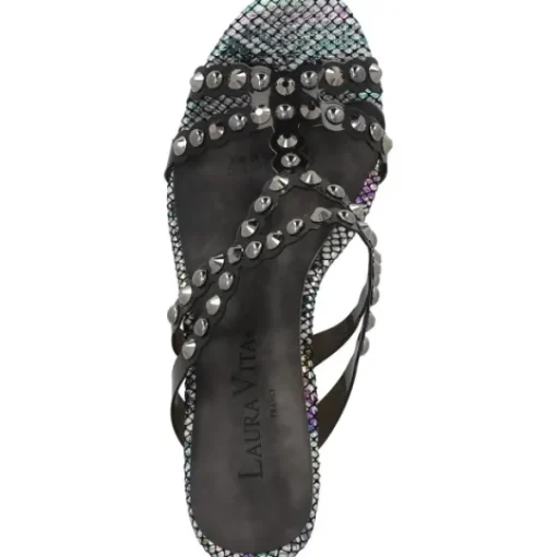 Damen Laura Vita Pantoletten & Badeschuhe<Nino 06, Plateau-Pantoletten, Damen, Schwarz/Grau
