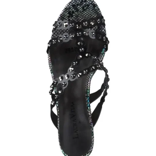 Damen Laura Vita Pantoletten & Badeschuhe<Nino 06, Plateau-Pantoletten, Damen, Schwarz/Grau