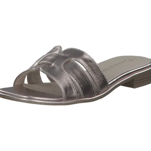 Damen Marco Tozzi Pantoletten & Badeschuhe<27152, Plateau-Pantoletten, Damen, Gold (Platinum)