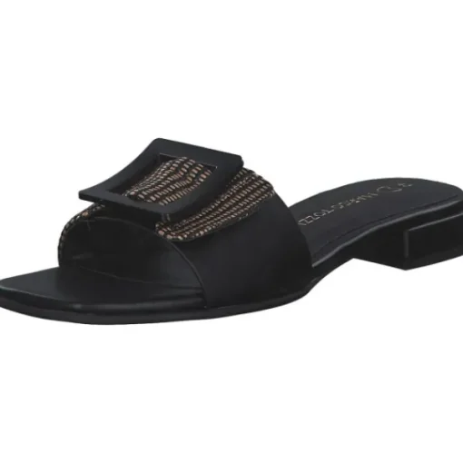 Damen Marco Tozzi Pantoletten & Badeschuhe<27100, Plateau-Pantoletten, Damen, Schwarz