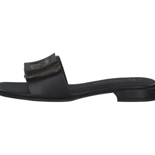 Damen Marco Tozzi Pantoletten & Badeschuhe<27100, Plateau-Pantoletten, Damen, Schwarz