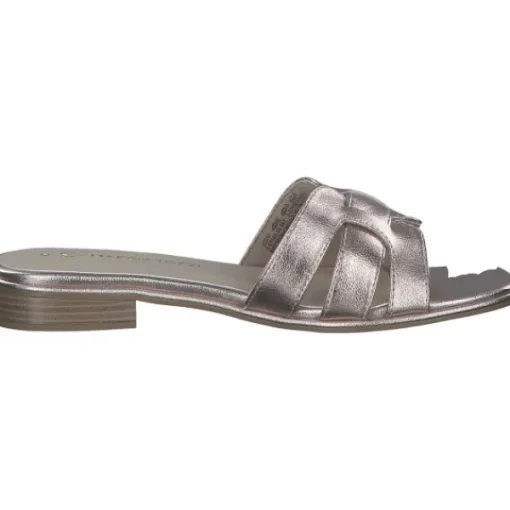 Damen Marco Tozzi Pantoletten & Badeschuhe<27152, Plateau-Pantoletten, Damen, Gold (Platinum)
