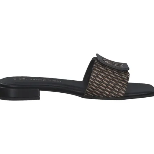 Damen Marco Tozzi Pantoletten & Badeschuhe<27100, Plateau-Pantoletten, Damen, Schwarz
