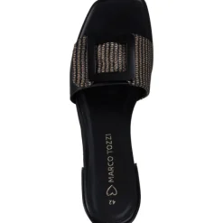 Damen Marco Tozzi Pantoletten & Badeschuhe<27100, Plateau-Pantoletten, Damen, Schwarz
