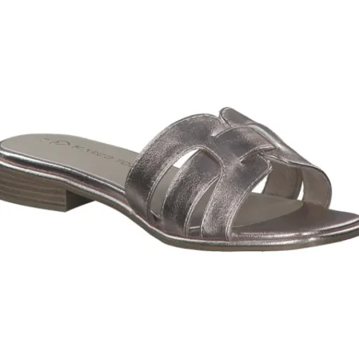 Damen Marco Tozzi Pantoletten & Badeschuhe<27152, Plateau-Pantoletten, Damen, Gold (Platinum)