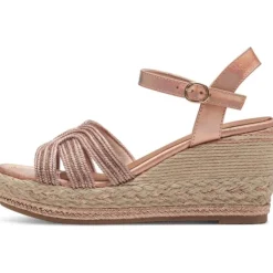Damen Marco Tozzi Sandaletten<28370, Plateau-Sandaletten, Damen, ROSE MET. COMB