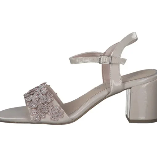 Damen Marco Tozzi Sandaletten<88300, Plateau-Sandaletten, Damen, Beige (Powder)