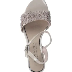 Damen Marco Tozzi Sandaletten<88300, Plateau-Sandaletten, Damen, Beige (Powder)