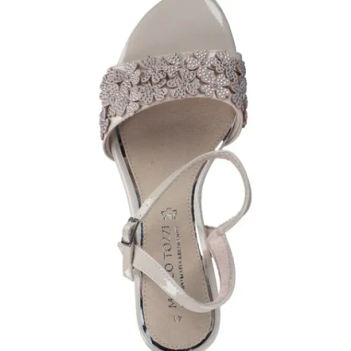 Damen Marco Tozzi Sandaletten<88300, Plateau-Sandaletten, Damen, Beige (Powder)