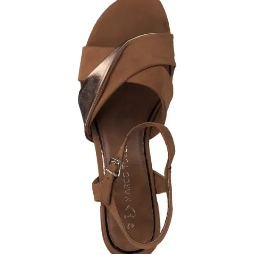 Damen Marco Tozzi Sandaletten<28040, Plateau-Sandaletten, Damen, Braun