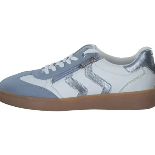 Damen Marco Tozzi Klassische- & Business Schuhe<23739-44, Schnürschuhe, Damen, WHITE/LT.BLUE COMB